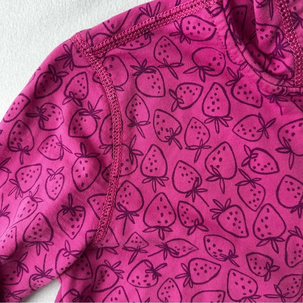 Tea Collection Girl's‎ Strawberry Full Zip Hoodie Sweatshirt Size 12 Pink Hooded